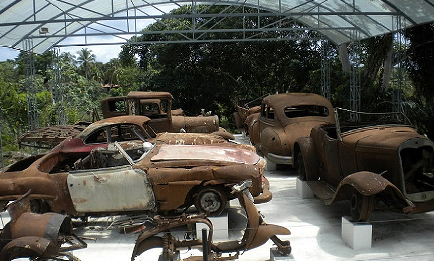 burnt and charred cars