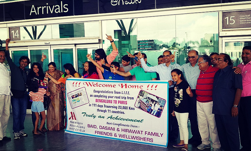 the Baid family flew back to India from Paris