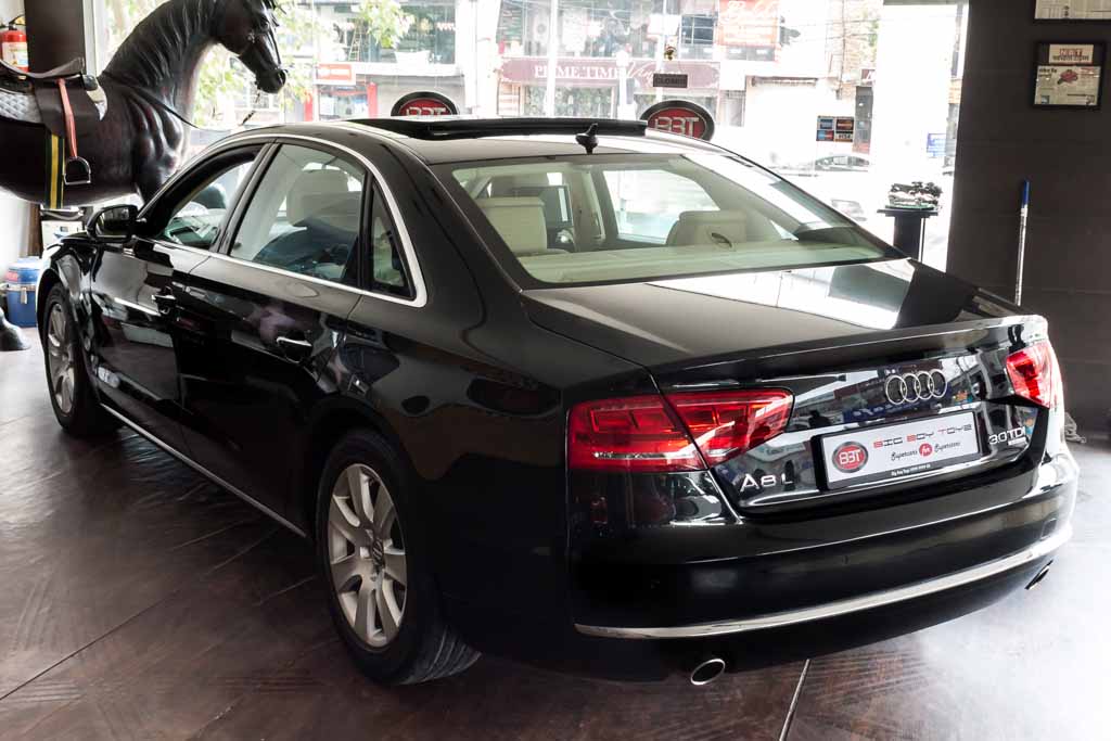 Audi A8 L rear left view