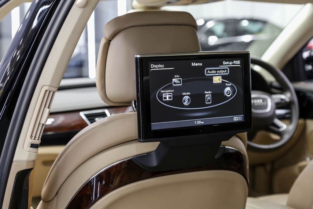 Audi A8 L head rest screen